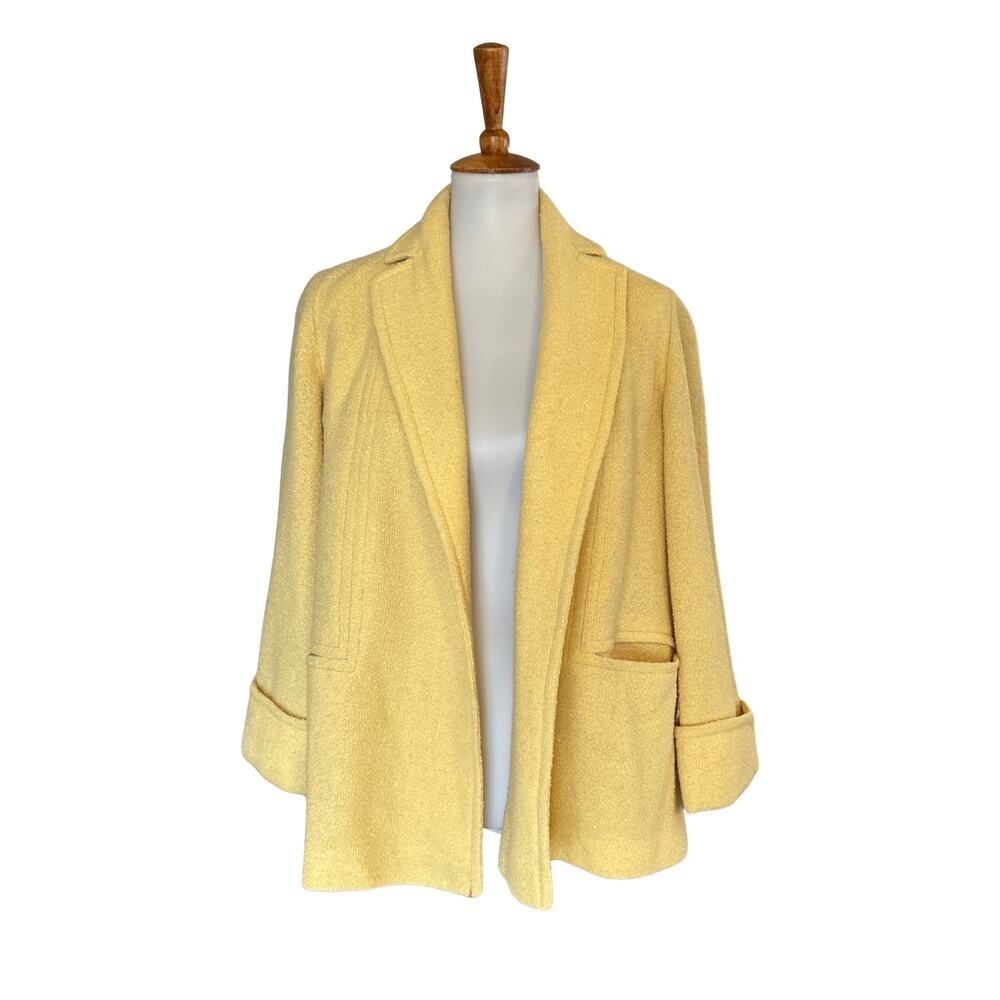 Vintage 1960s Petite Scott Yellow Bouclé Jackie O inspired Pastel Jacket